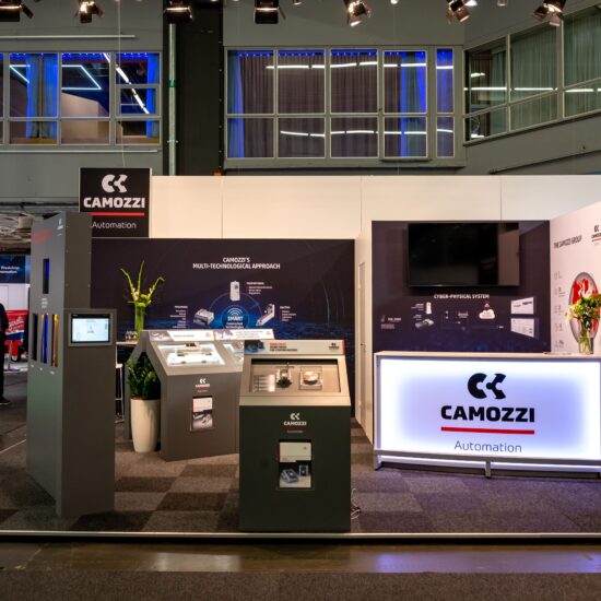 Camozzi Exhibition stand Scanautomatic 2022 Stand builder Front Row Exhibitions Gothenburg