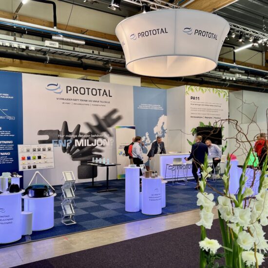 Podiums Prototal Exhibition stands Elmia Subocontractor 2022 Stand builders Front Row Exhibitions