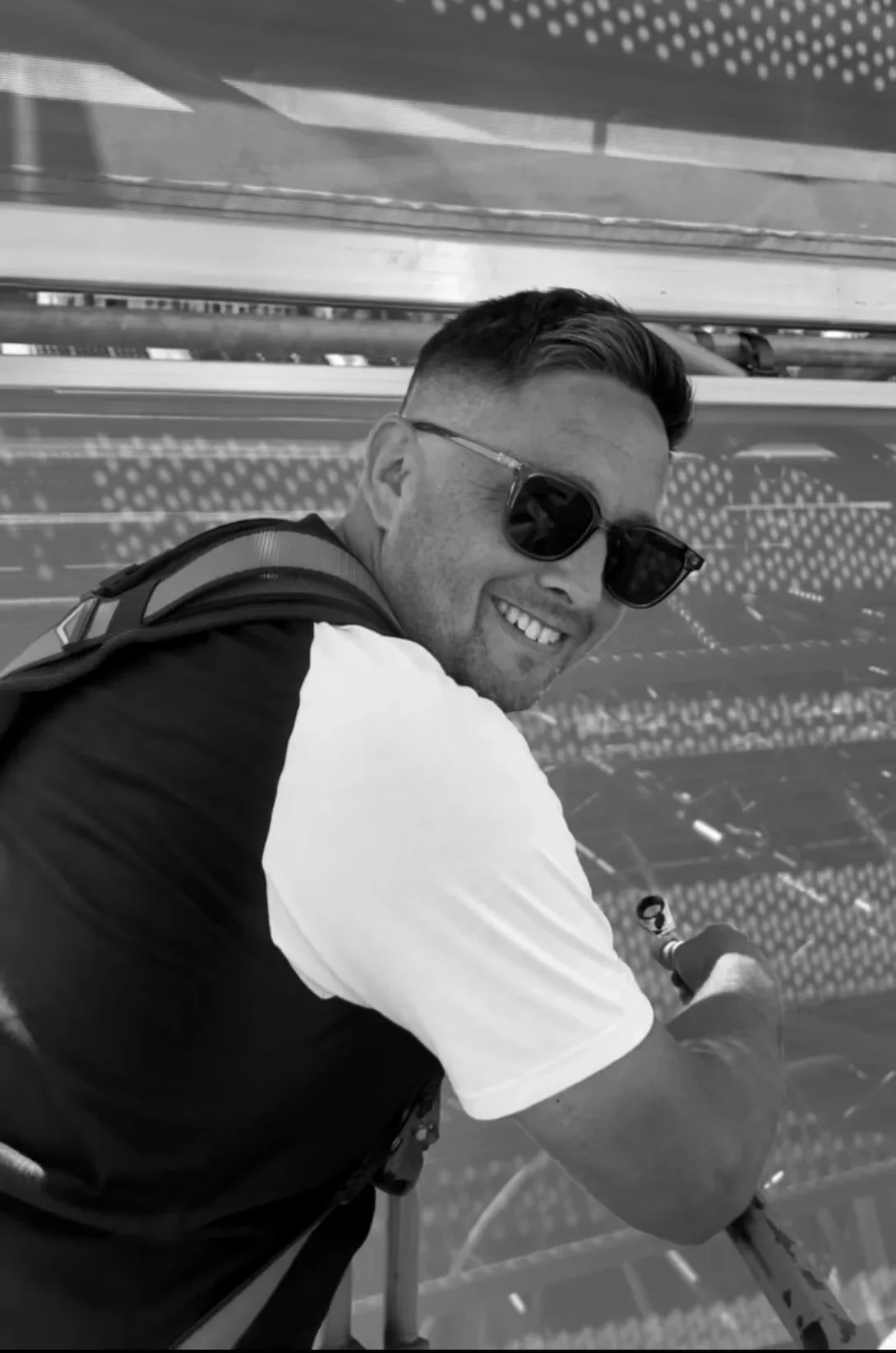 Martin Ahl, monterbyggare på Front Row Exhibitions i Göteborg