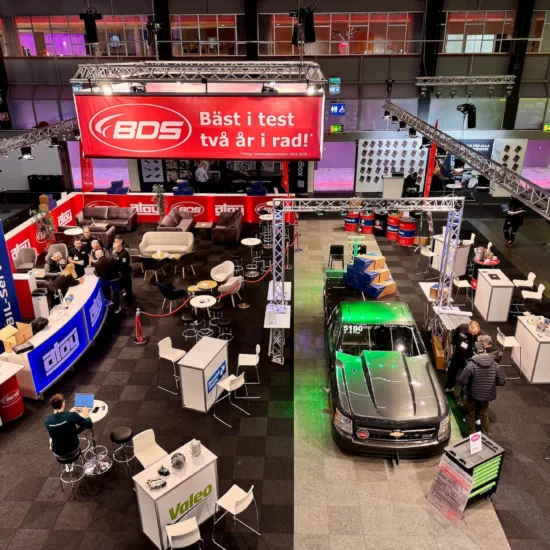 Overall view of Atoys' stand at the 2026 Auto Show, built by Front Row Exhibitions