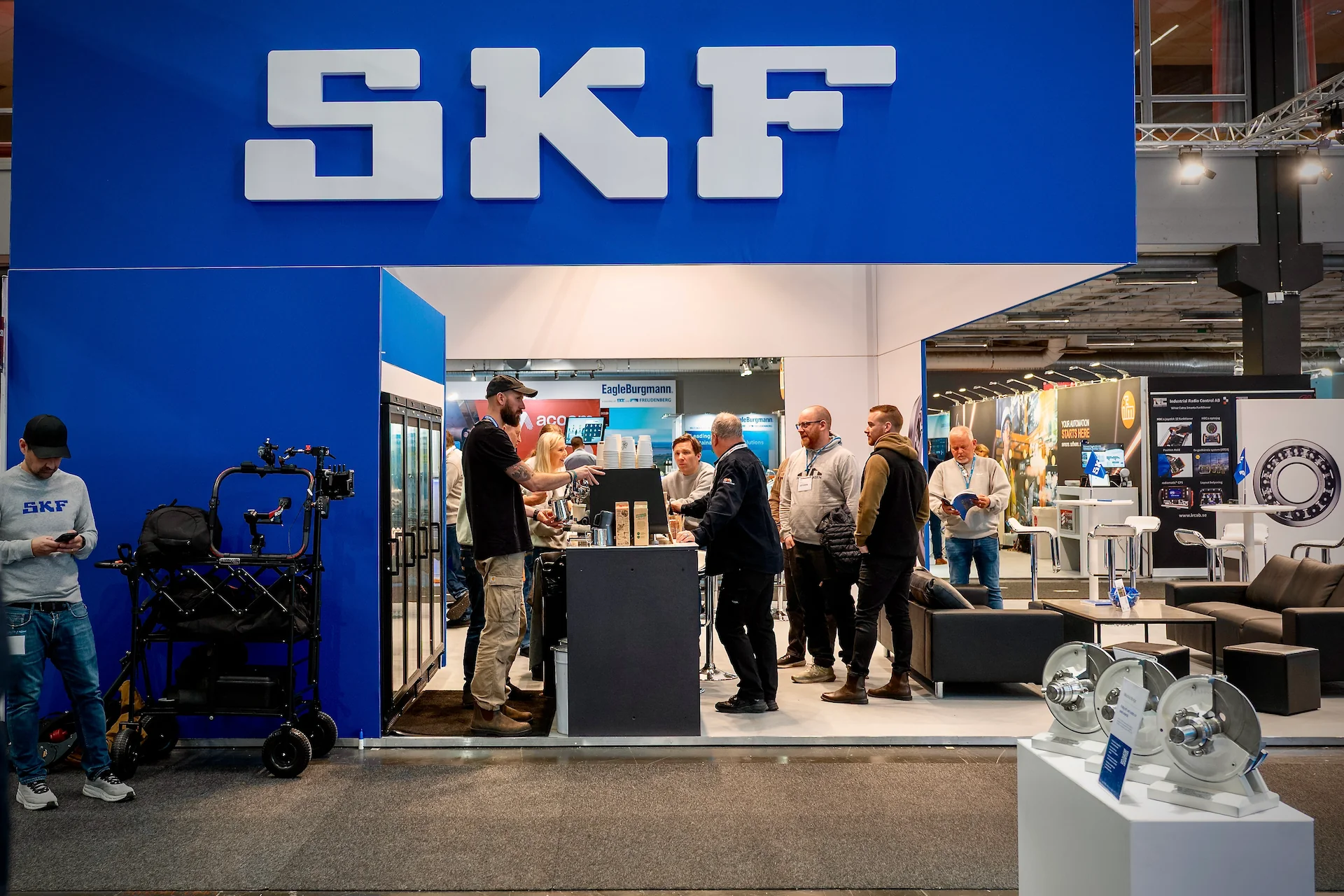Kaffebar i SKF:s monter på Underhållsmässan 2026